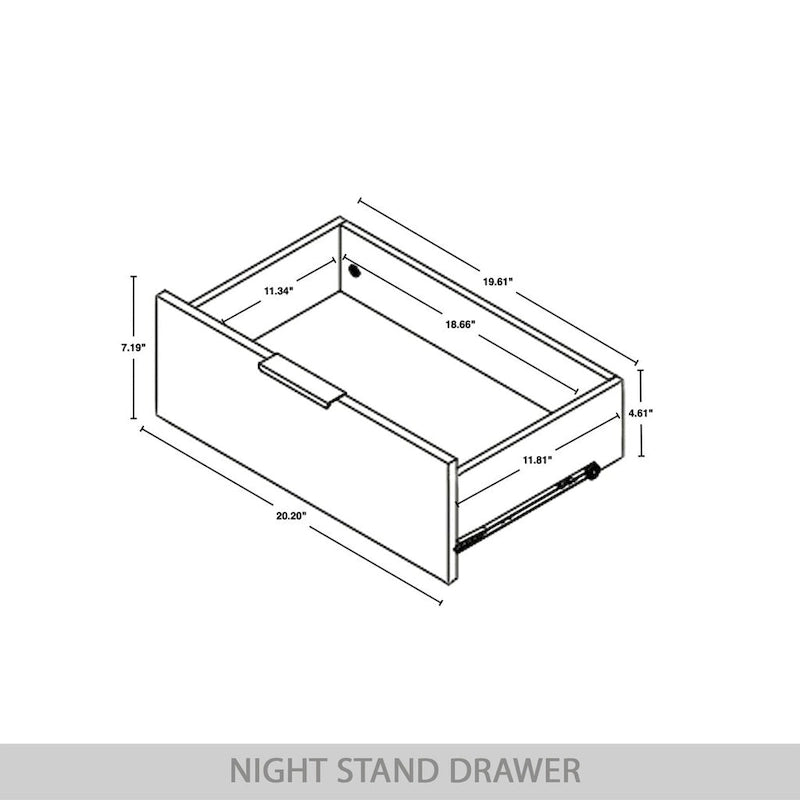 CraftPorch Contemporary 2-Drawers Wooden Nightstand