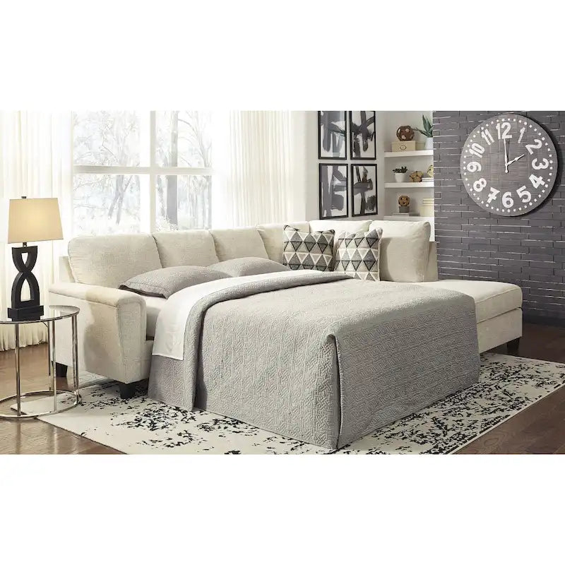 Signature Design by Ashley Abinger 2-Piece Sleeper Sectional with Chaise - 116W x 91D x 39H
