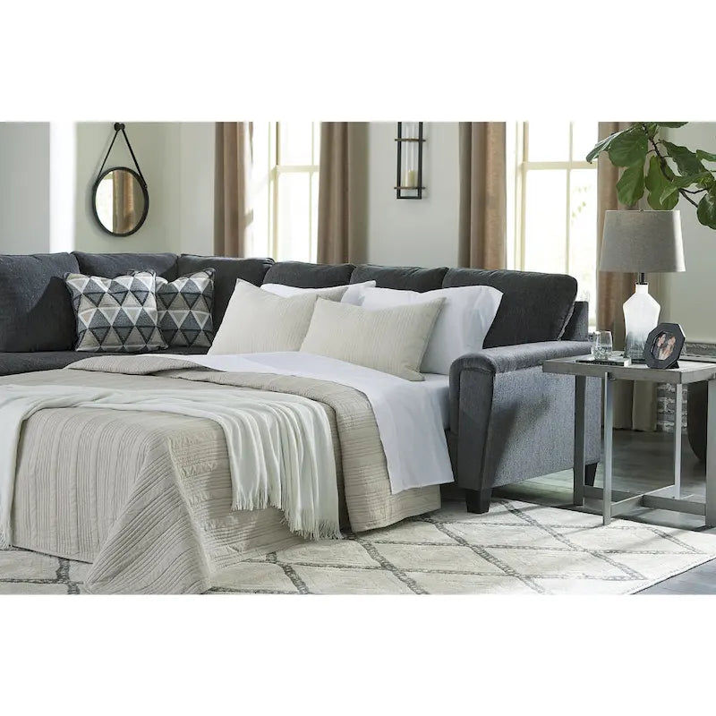 Signature Design by Ashley Abinger 2-Piece Sleeper Sectional with Chaise - 116W x 91D x 39H