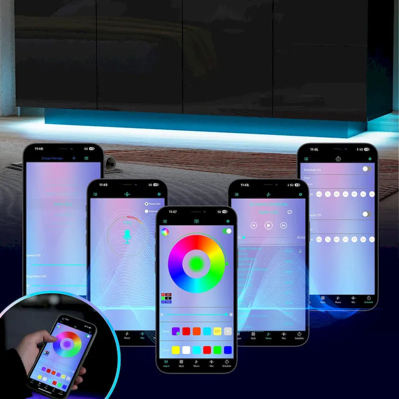 Buffet Cabinet with Storage Bar Cabinet LED light High Gloss Doors for Bedroom, Living Room