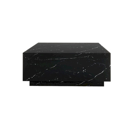 Faux Marble Solid Block Rectangular Coffee Table