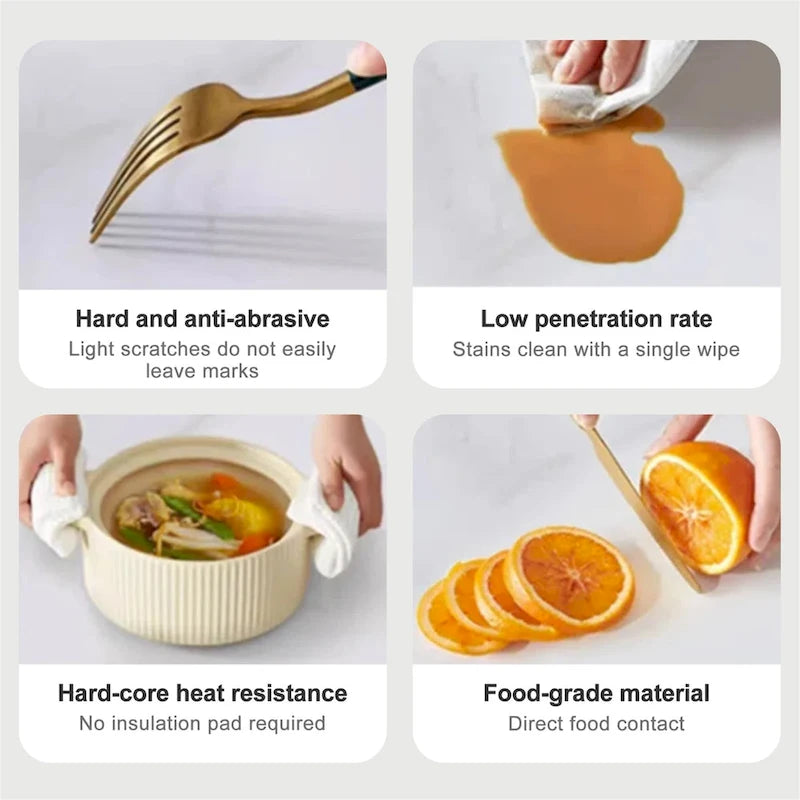 9 - Pieces Modern Minimalist 8 - Person Sintered Stone Extendable Dining Set