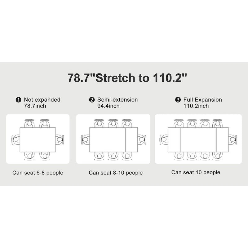 9 - Pieces Modern Minimalist 8 - Person Sintered Stone Extendable Dining Set