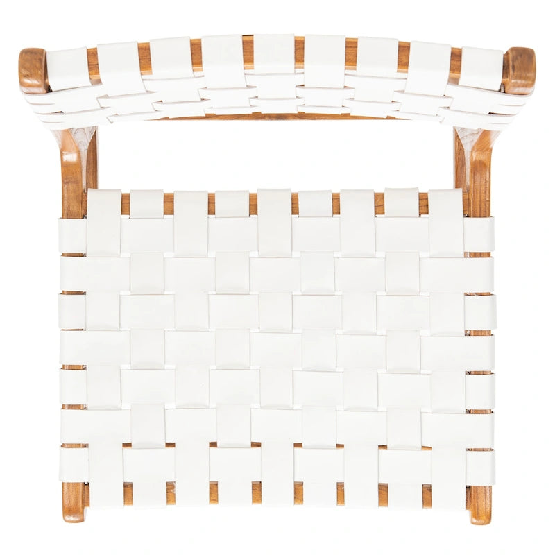 SAFAVIEH Hildred Woven Leather Dining Chair - Cognac / Natural - 20Wx22Dx33H