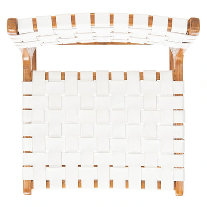 SAFAVIEH Hildred Woven Leather Dining Chair - Cognac / Natural - 20Wx22Dx33H