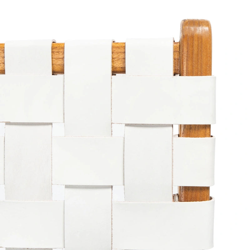 SAFAVIEH Hildred Woven Leather Dining Chair - Cognac / Natural - 20Wx22Dx33H