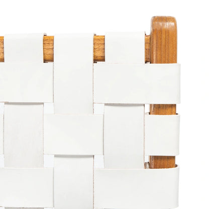 SAFAVIEH Hildred Woven Leather Dining Chair - Cognac / Natural - 20Wx22Dx33H