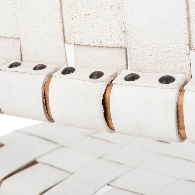 SAFAVIEH Hildred Woven Leather Dining Chair - Cognac / Natural - 20Wx22Dx33H