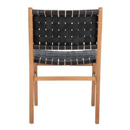 SAFAVIEH Hildred Woven Leather Dining Chair - Cognac / Natural - 20Wx22Dx33H