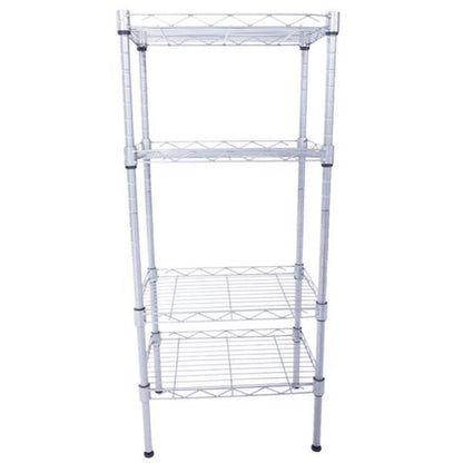 Rectangle Carbon Steel Metal Assembly 4-Shelf Storage Rack Silver Grey - 13.77 x 9.84 x 31.5