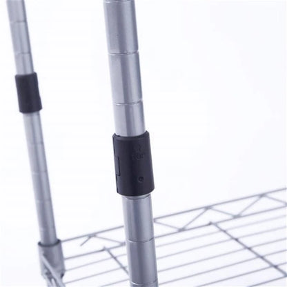 Rectangle Carbon Steel Metal Assembly 4-Shelf Storage Rack Silver Grey - 13.77 x 9.84 x 31.5