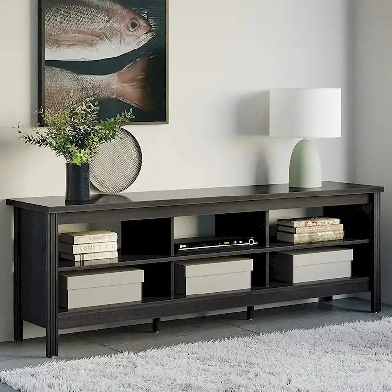 TV Stand for 75 Inch TV, Wood Entertainment Center with Storage, 70