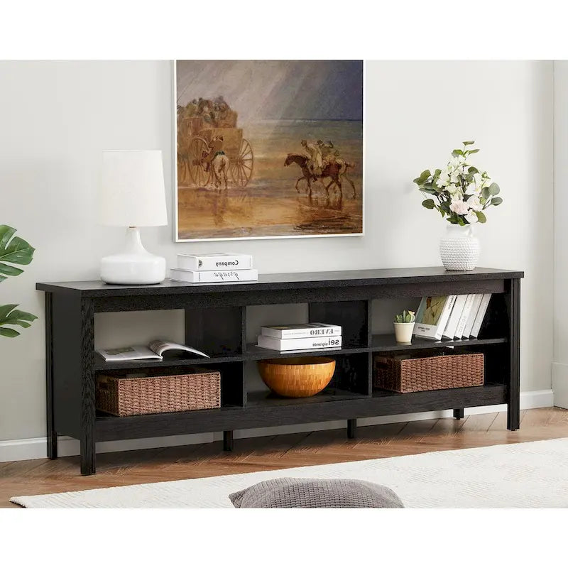TV Stand for 75 Inch TV, Wood Entertainment Center with Storage, 70