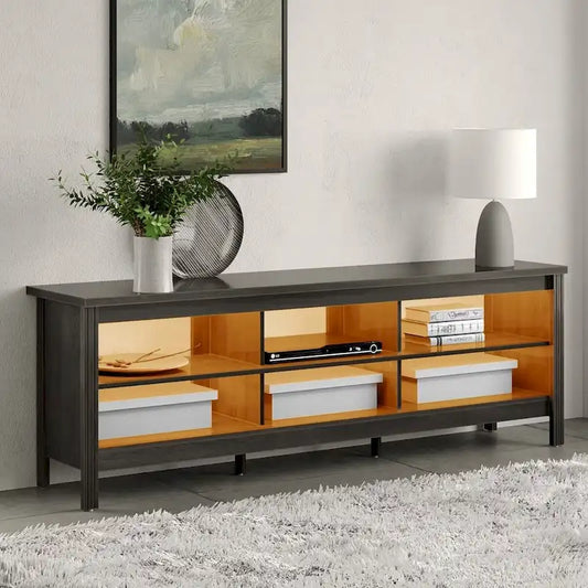 TV Stand for 75 Inch TV, Wood Entertainment Center with Storage, 70