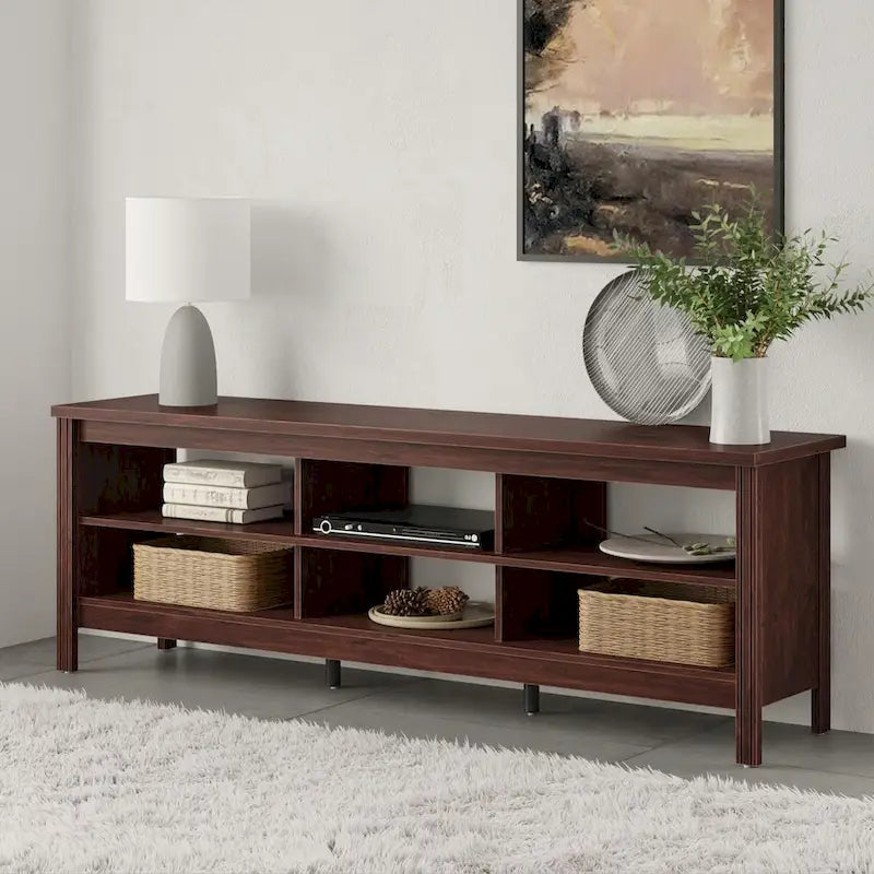 TV Stand for 75 Inch TV, Wood Entertainment Center with Storage, 70