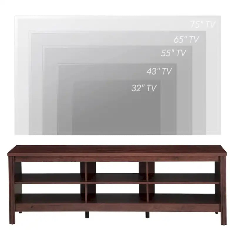TV Stand for 75 Inch TV, Wood Entertainment Center with Storage, 70