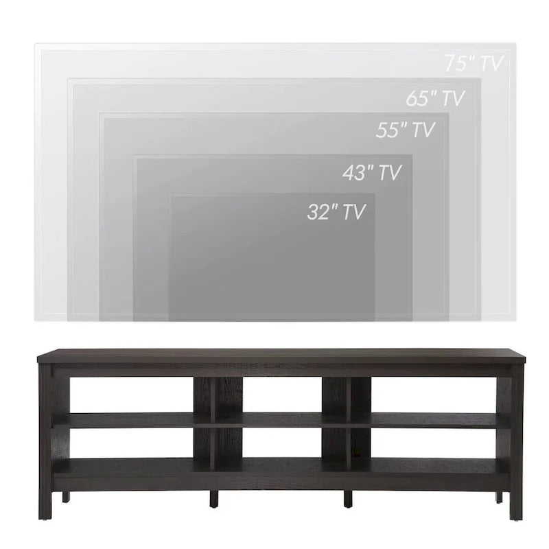 TV Stand for 75 Inch TV, Wood Entertainment Center with Storage, 70