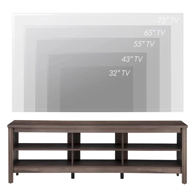 TV Stand for 75 Inch TV, Wood Entertainment Center with Storage, 70