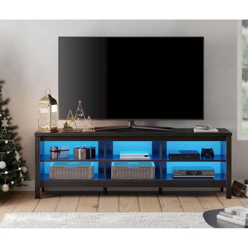 TV Stand for 75 Inch TV, Wood Entertainment Center with Storage, 70