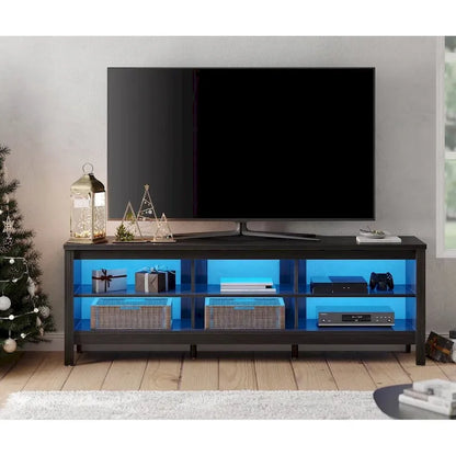 TV Stand for 75 Inch TV, Wood Entertainment Center with Storage, 70