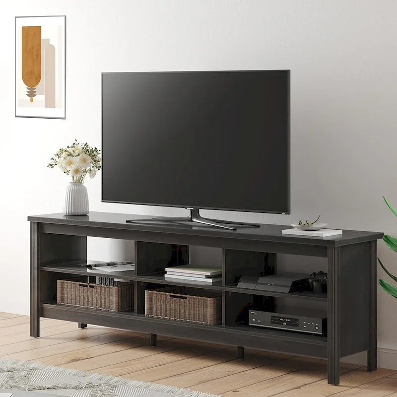 TV Stand for 75 Inch TV, Wood Entertainment Center with Storage, 70