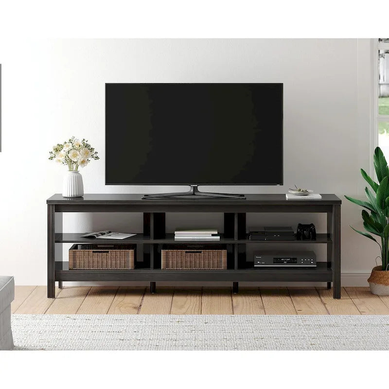 TV Stand for 75 Inch TV, Wood Entertainment Center with Storage, 70