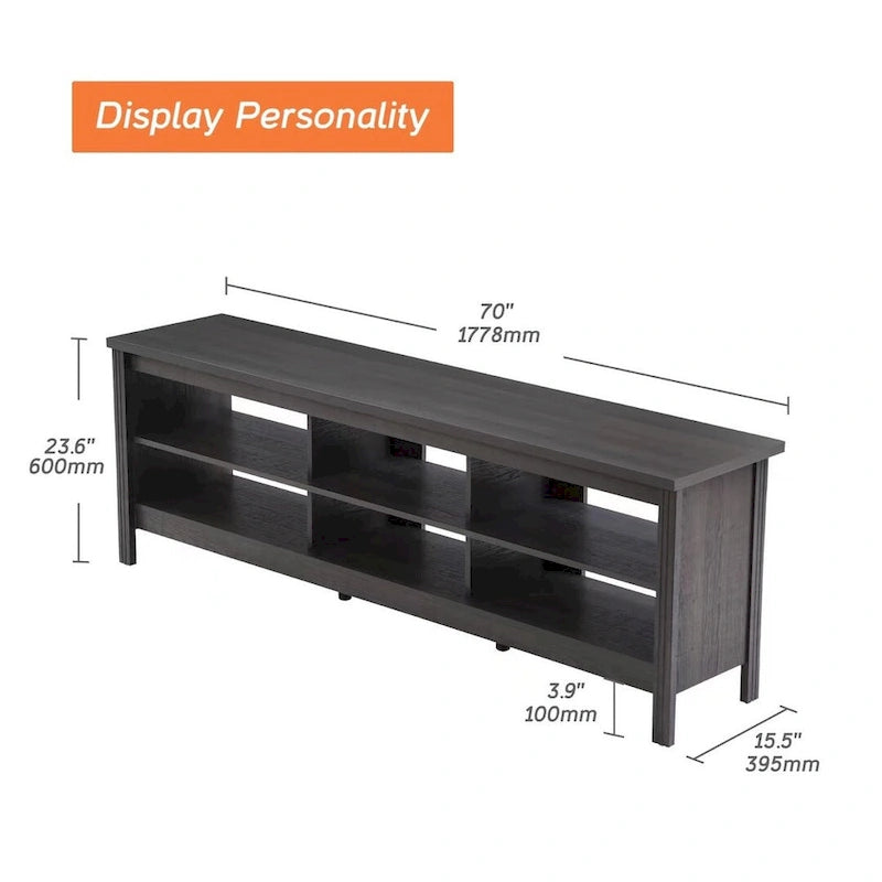 TV Stand for 75 Inch TV, Wood Entertainment Center with Storage, 70