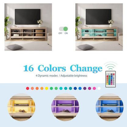 TV Stand for 75 Inch TV, Wood Entertainment Center with Storage, 70