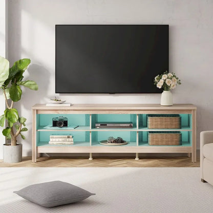 TV Stand for 75 Inch TV, Wood Entertainment Center with Storage, 70