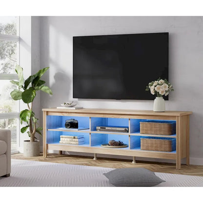 TV Stand for 75 Inch TV, Wood Entertainment Center with Storage, 70