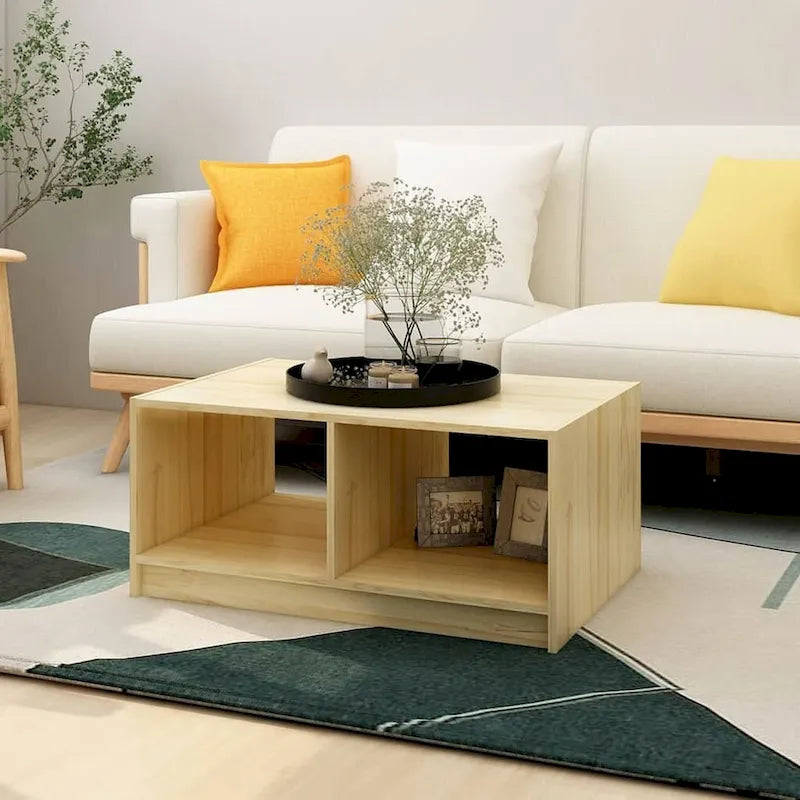 vidaXL Solid Pinewood Coffee Table 29.5x13.2 Couch End Table Multi Colors - 29.5 x 19.7 x 13.2