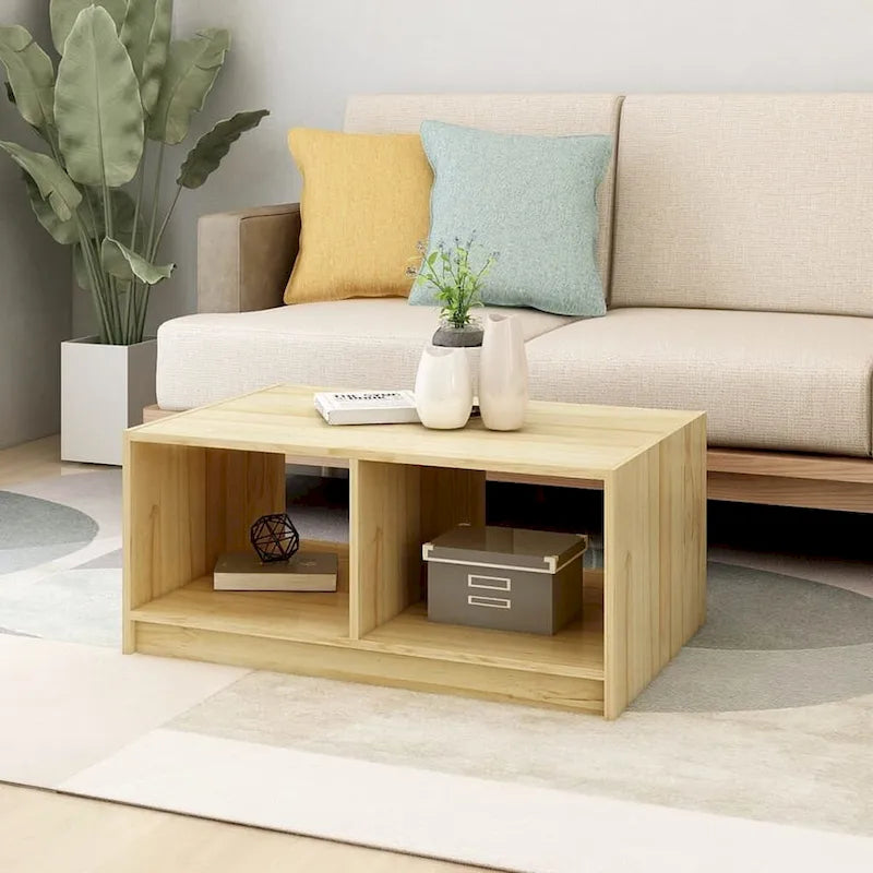 vidaXL Solid Pinewood Coffee Table 29.5x13.2 Couch End Table Multi Colors - 29.5 x 19.7 x 13.2
