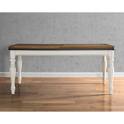 Roundhill Furniture Belleza French Country Dining Table, Antique White and Weathered Oak Finish