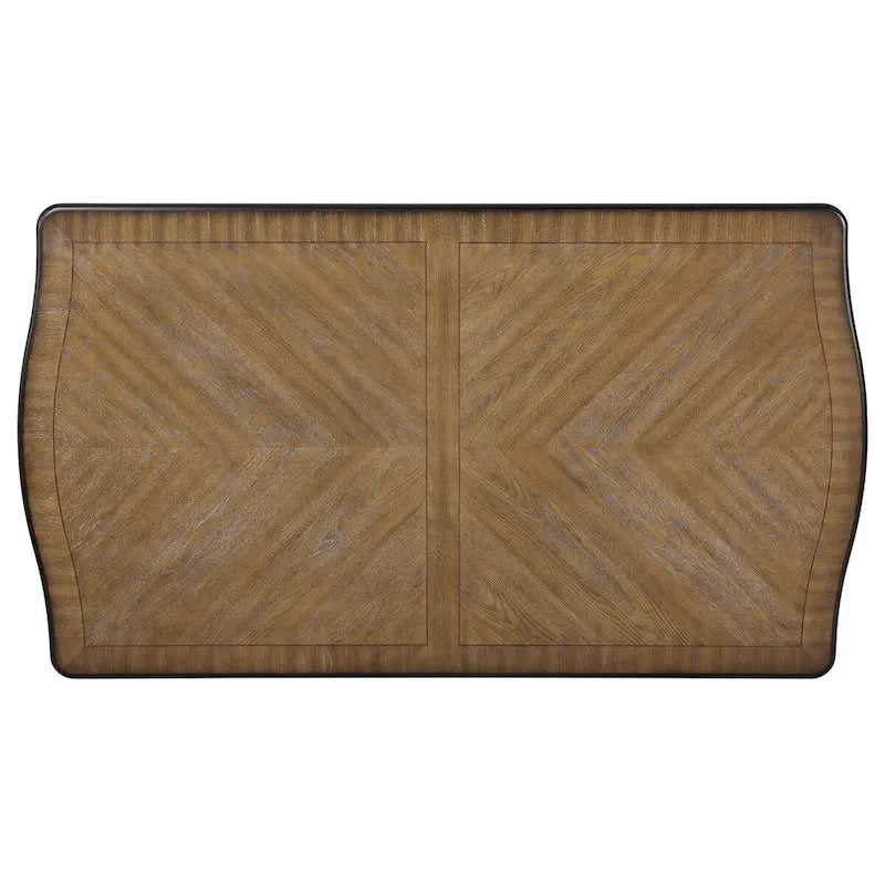 Roundhill Furniture Belleza French Country Dining Table, Antique White and Weathered Oak Finish