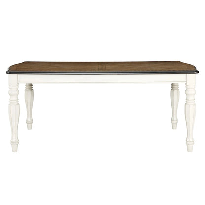 Roundhill Furniture Belleza French Country Dining Table, Antique White and Weathered Oak Finish