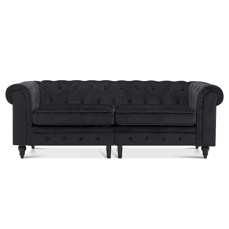 Ivinta Small Office Sofa, Velvet Tufting Chesterfield Sofa, Mid Century Vintage Couch