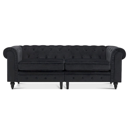 Ivinta Small Office Sofa, Velvet Tufting Chesterfield Sofa, Mid Century Vintage Couch