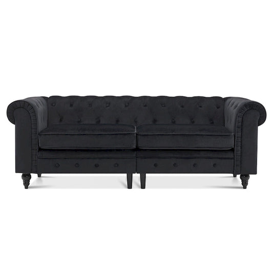 Ivinta Small Office Sofa, Velvet Tufting Chesterfield Sofa, Mid Century Vintage Couch