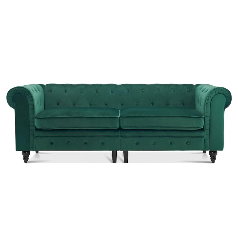 Ivinta Small Office Sofa, Velvet Tufting Chesterfield Sofa, Mid Century Vintage Couch