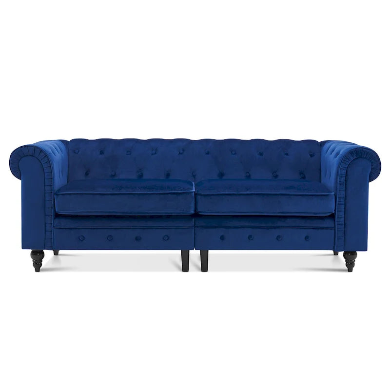 Ivinta Small Office Sofa, Velvet Tufting Chesterfield Sofa, Mid Century Vintage Couch