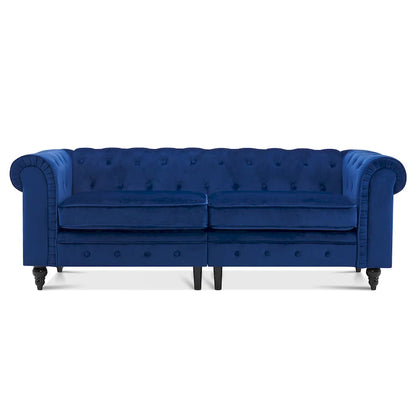 Ivinta Small Office Sofa, Velvet Tufting Chesterfield Sofa, Mid Century Vintage Couch