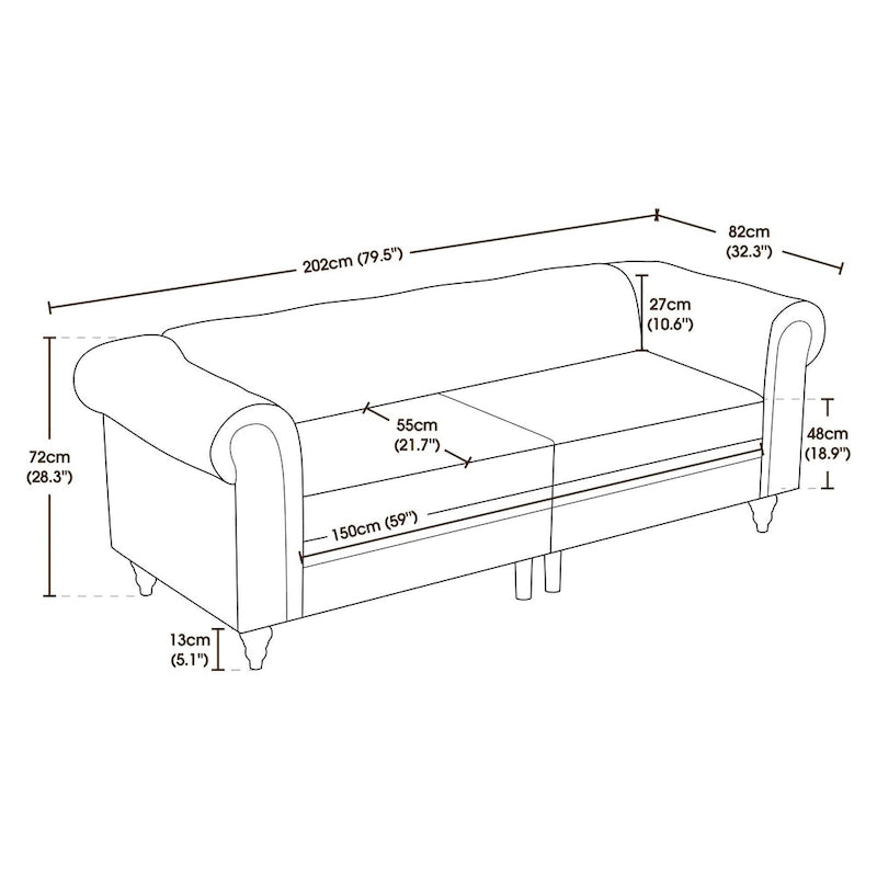 Ivinta Small Office Sofa, Velvet Tufting Chesterfield Sofa, Mid Century Vintage Couch