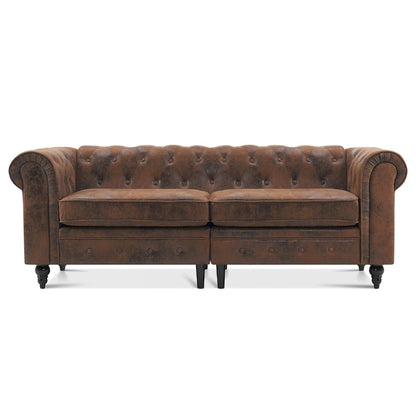 Ivinta Small Office Sofa, Velvet Tufting Chesterfield Sofa, Mid Century Vintage Couch