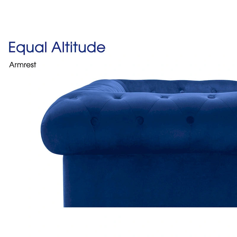 Ivinta Small Office Sofa, Velvet Tufting Chesterfield Sofa, Mid Century Vintage Couch