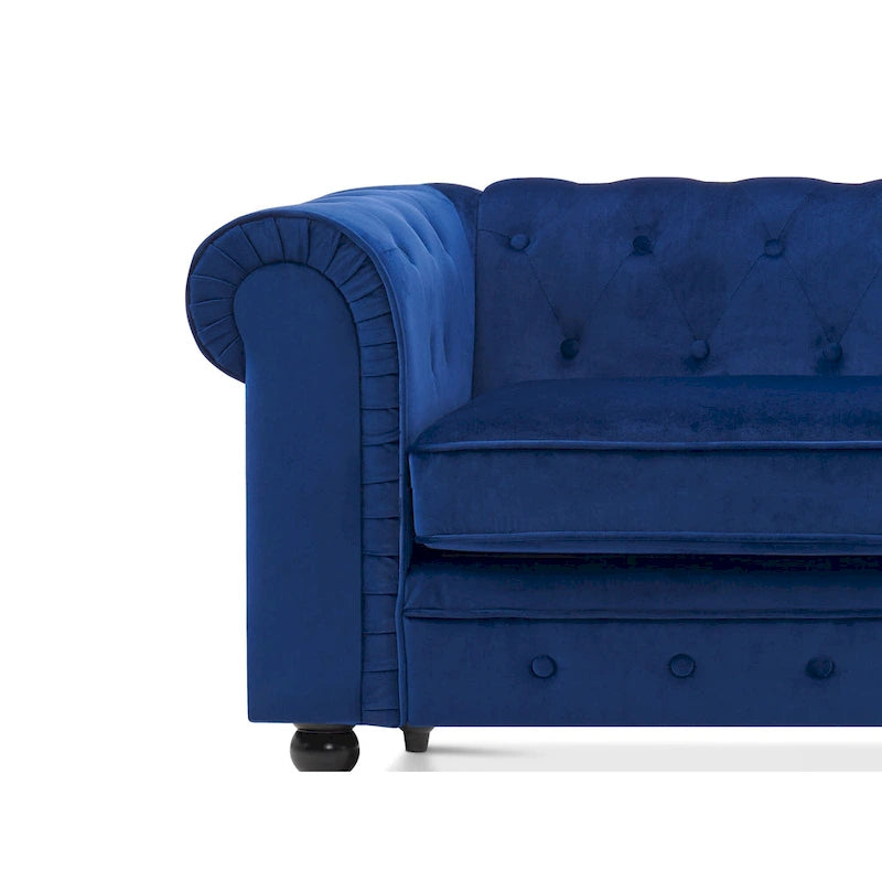 Ivinta Small Office Sofa, Velvet Tufting Chesterfield Sofa, Mid Century Vintage Couch