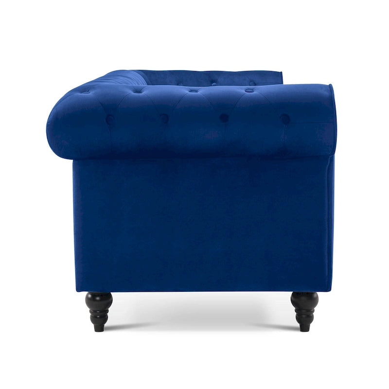 Ivinta Small Office Sofa, Velvet Tufting Chesterfield Sofa, Mid Century Vintage Couch