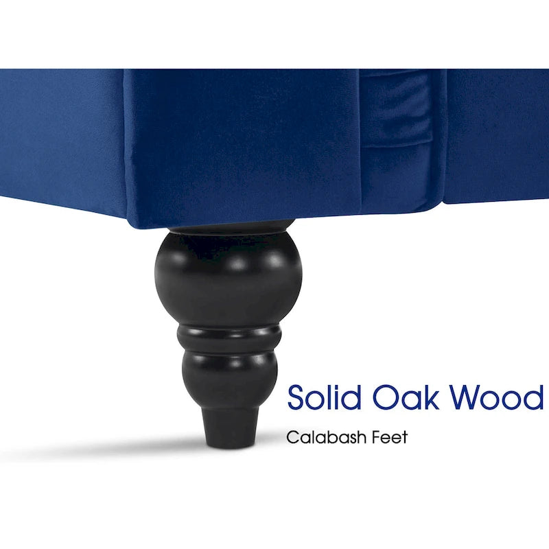 Ivinta Small Office Sofa, Velvet Tufting Chesterfield Sofa, Mid Century Vintage Couch