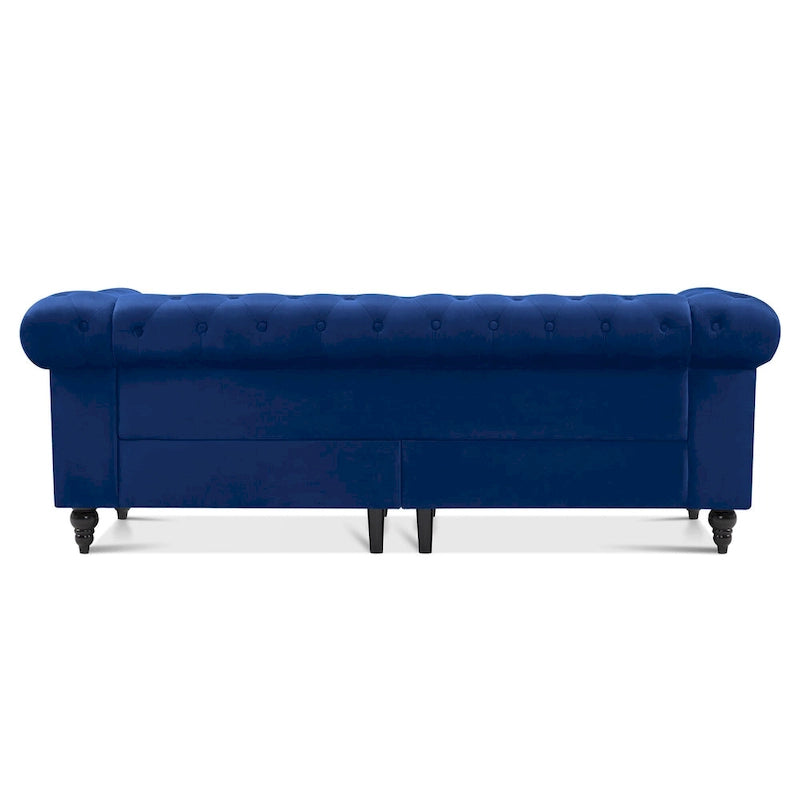 Ivinta Small Office Sofa, Velvet Tufting Chesterfield Sofa, Mid Century Vintage Couch