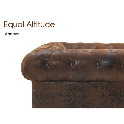 Ivinta Small Office Sofa, Velvet Tufting Chesterfield Sofa, Mid Century Vintage Couch