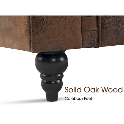 Ivinta Small Office Sofa, Velvet Tufting Chesterfield Sofa, Mid Century Vintage Couch